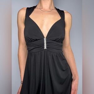 90s Ruby Rox black mini dress with rhinestone chest detail